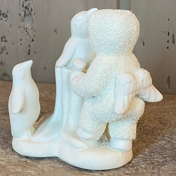 3/$25: Bundle savings 🎄 Ceramic Ornament. Child carving ice penguins. - Picture 3 of 4